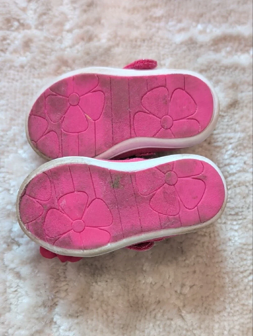 Toddler Pink Sparkle Shoes with Flower Accent